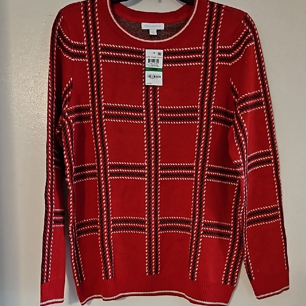 Charter Club Red and White Crew & Scoop Necks Sweaters